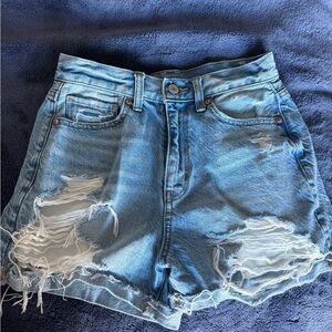 American Eagle Distressed Blue Denim Shorts